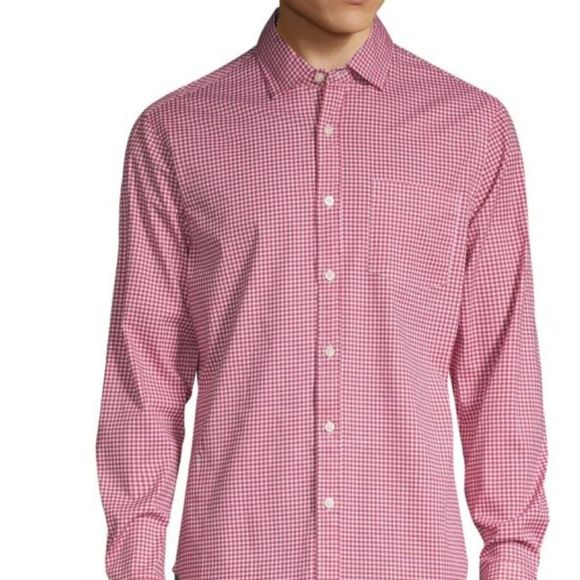Lands End Pink Checkard Dress Shirt 16 neck - Picture 1 of 6